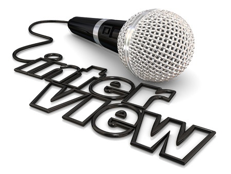 interview depiction to offer job applicant the microphone-let them talk in the interview 